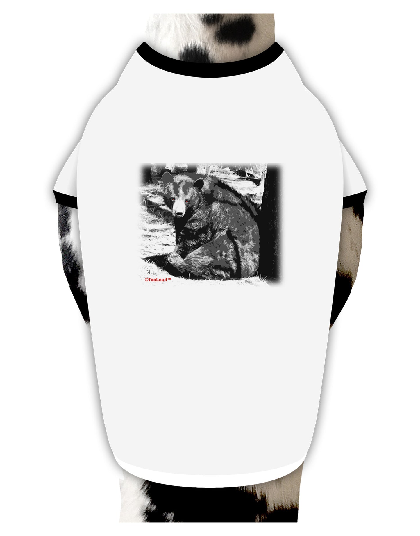 Creepy Black Bear Dog Shirt-Dog Shirt-TooLoud-White-with-Black-Small-Davson Sales