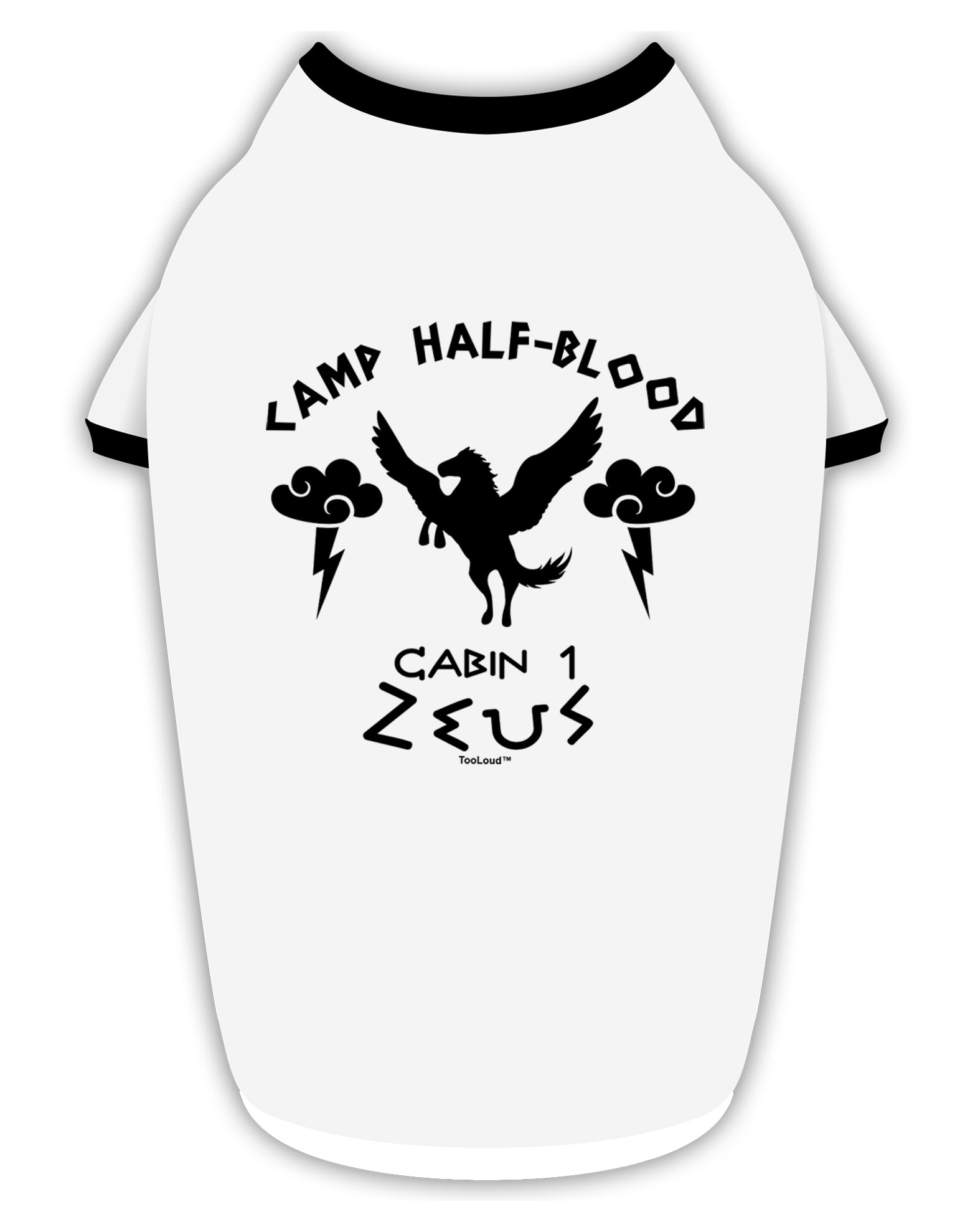 Camp Half Blood Cabin 1 Zeus Stylish Cotton Dog Shirt by TooLoud-Dog Shirt-TooLoud-White-with-Black-Small-Davson Sales