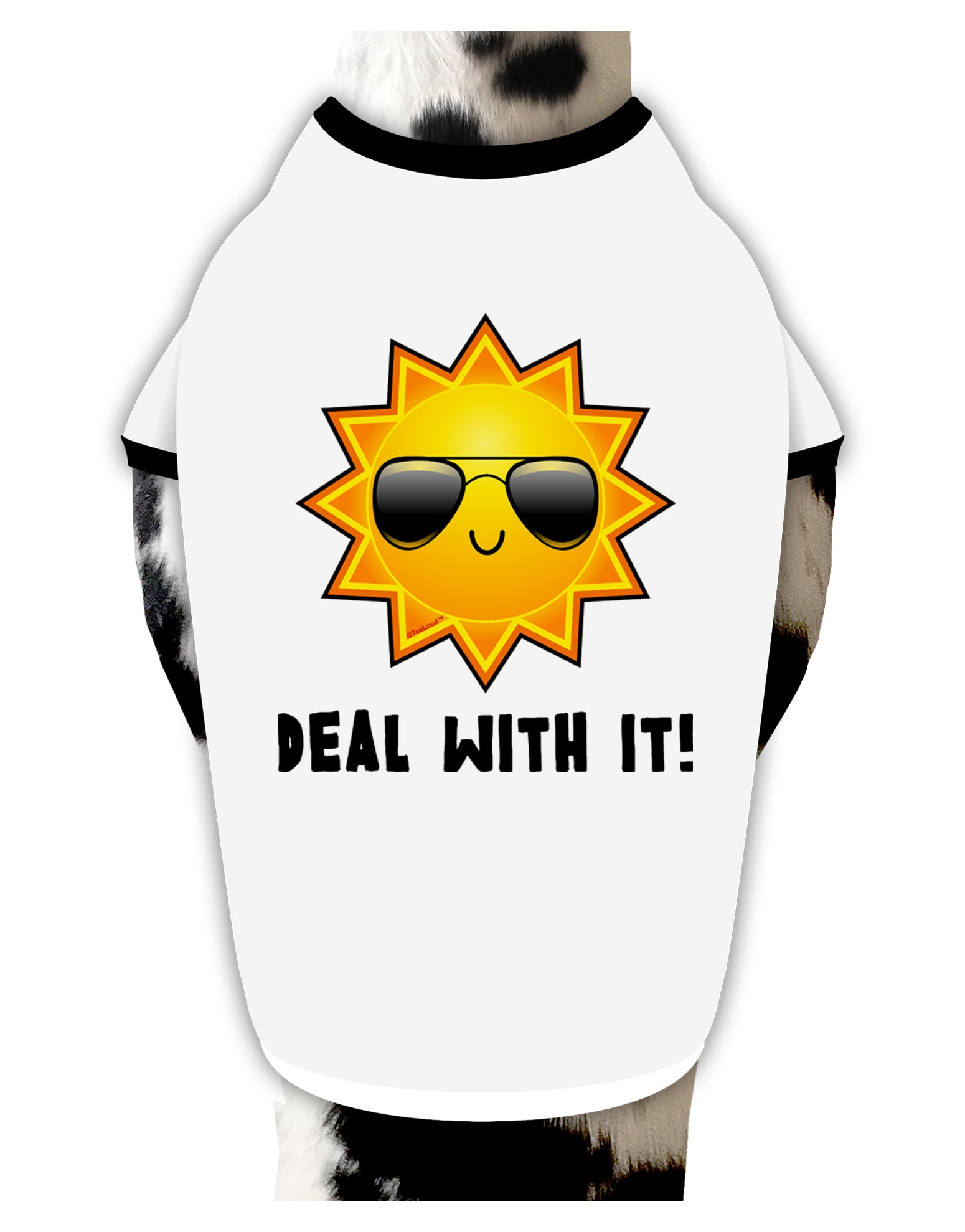 Deal With It Cute Sun Dog Shirt by TooLoud-Dog Shirt-TooLoud-White-with-Black-Small-Davson Sales