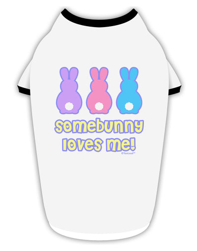 Three Easter Bunnies - Somebunny Loves Me Stylish Cotton Dog Shirt by TooLoud-Dog Shirt-TooLoud-White-with-Black-Small-Davson Sales