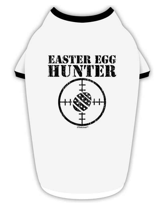 Easter Egg Hunter Distressed Stylish Cotton Dog Shirt by TooLoud-Dog Shirt-TooLoud-White-with-Black-Small-Davson Sales