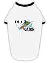 I'm A Catch Swordfish Stylish Cotton Dog Shirt-Dog Shirt-TooLoud-White-with-Black-Small-Davson Sales