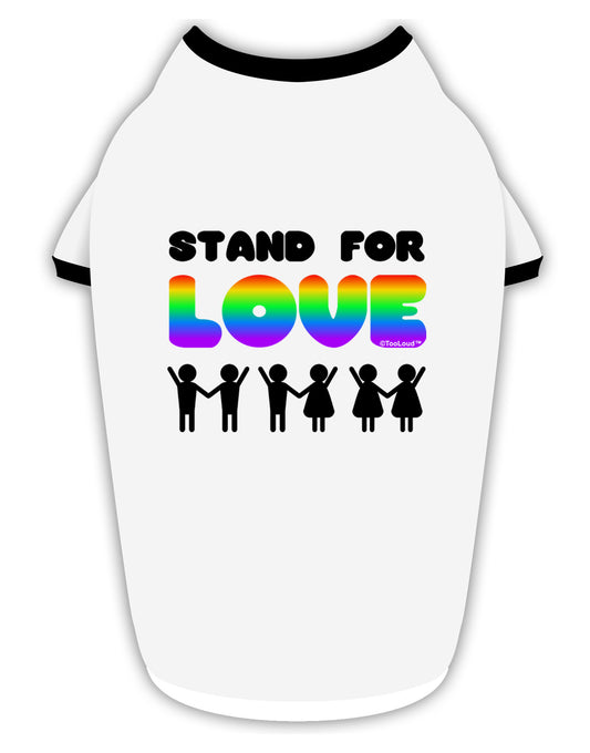 Stand For Love Rainbow Stylish Cotton Dog Shirt-Dog Shirt-TooLoud-White-with-Black-Small-Davson Sales