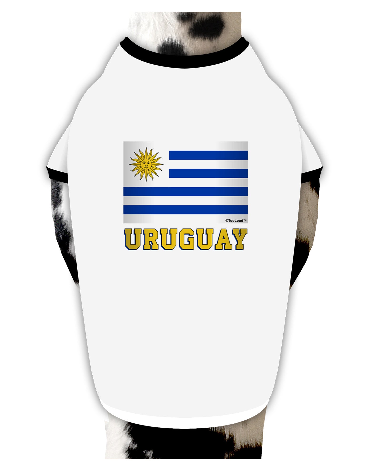 Uruguay Flag Dog Shirt-Dog Shirt-TooLoud-White-with-Black-Small-Davson Sales