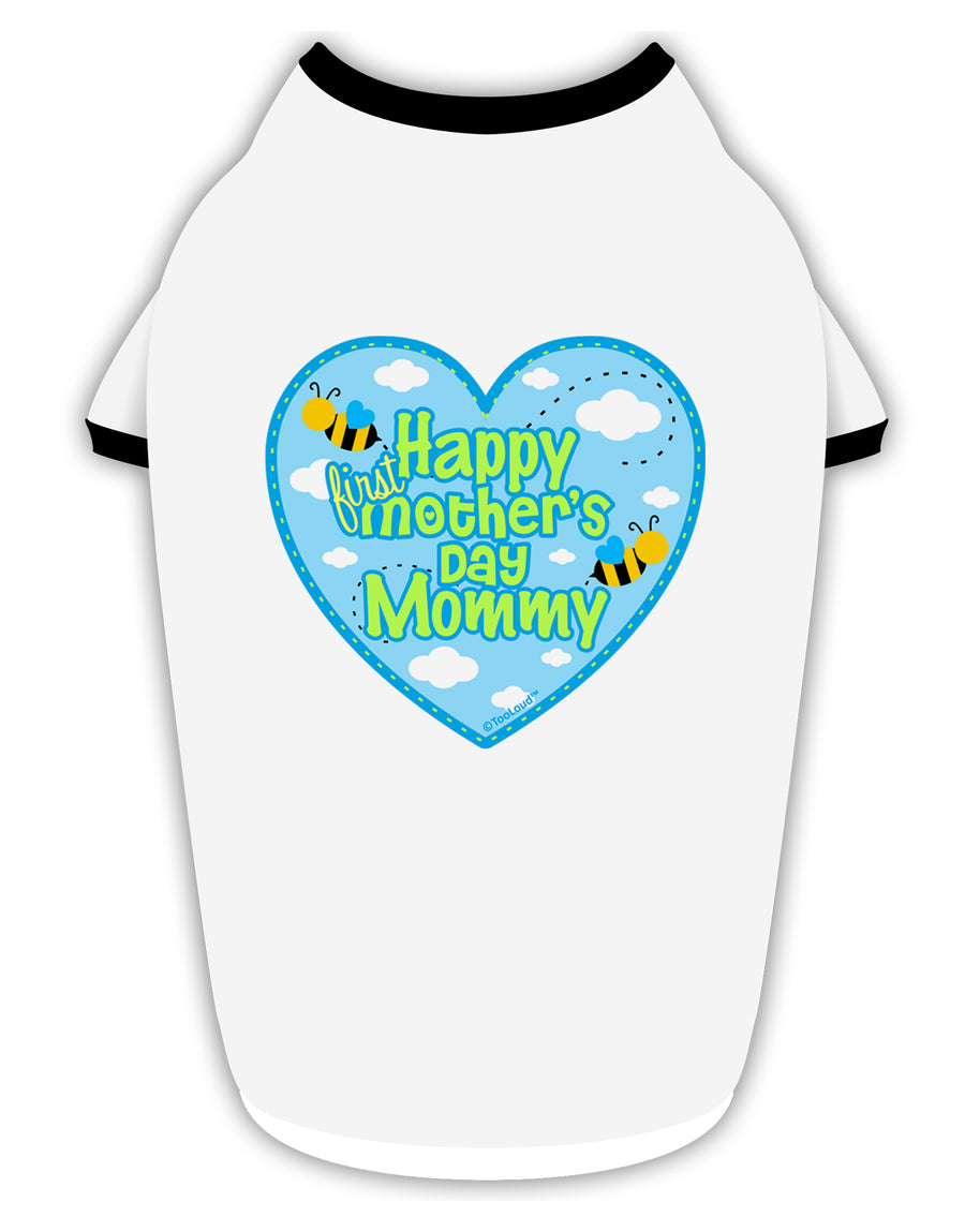 Happy First Mother's Day Mommy - Blue Stylish Cotton Dog Shirt by TooLoud-Dog Shirt-TooLoud-White-with-Black-Small-Davson Sales