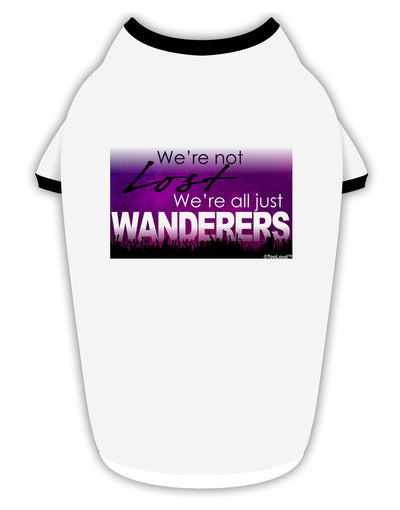 We're All Just Wanderers Stylish Cotton Dog Shirt-Dog Shirt-TooLoud-White-with-Black-Small-Davson Sales