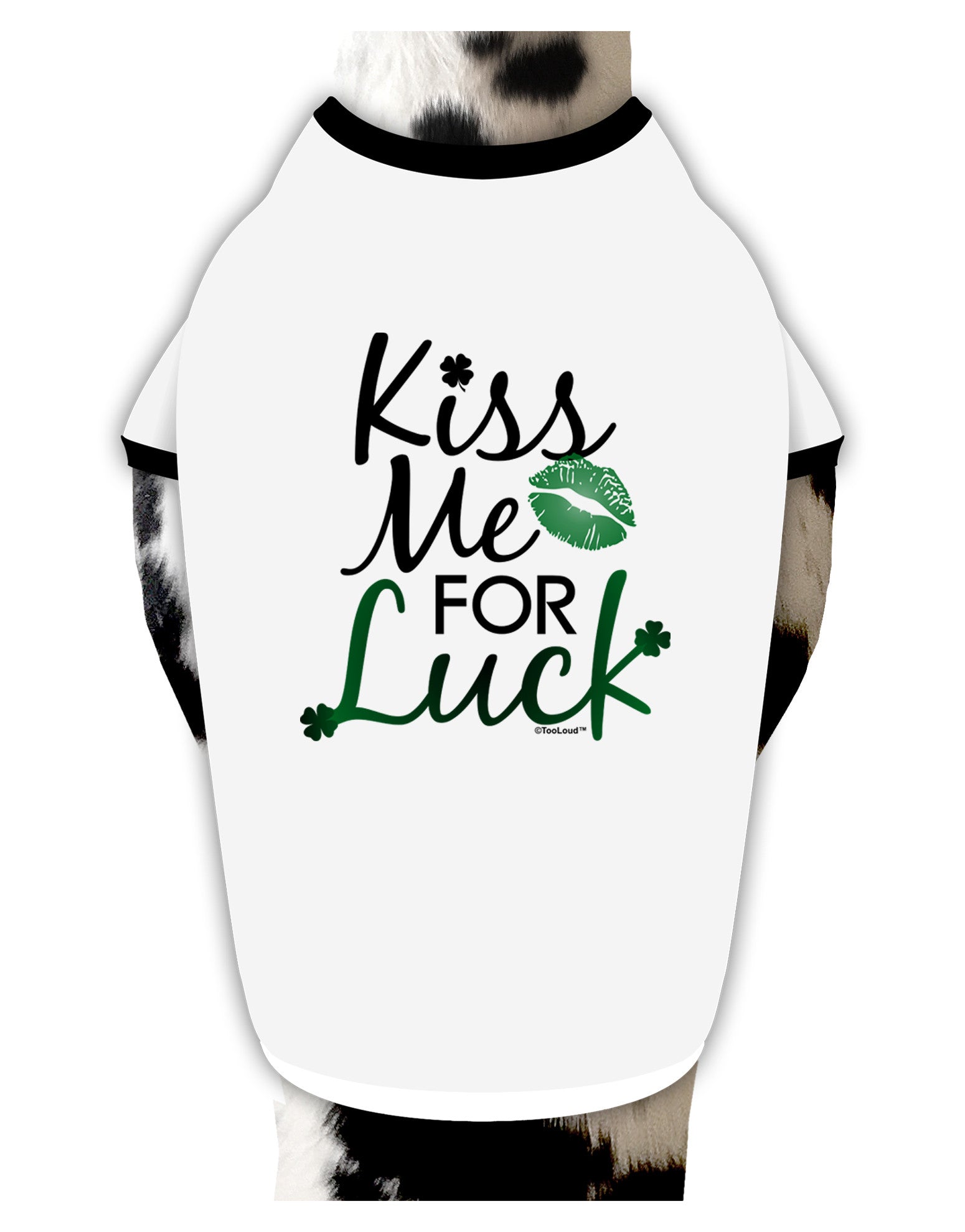 Kiss Me For Luck Dog Shirt-Dog Shirt-TooLoud-White-with-Black-Small-Davson Sales