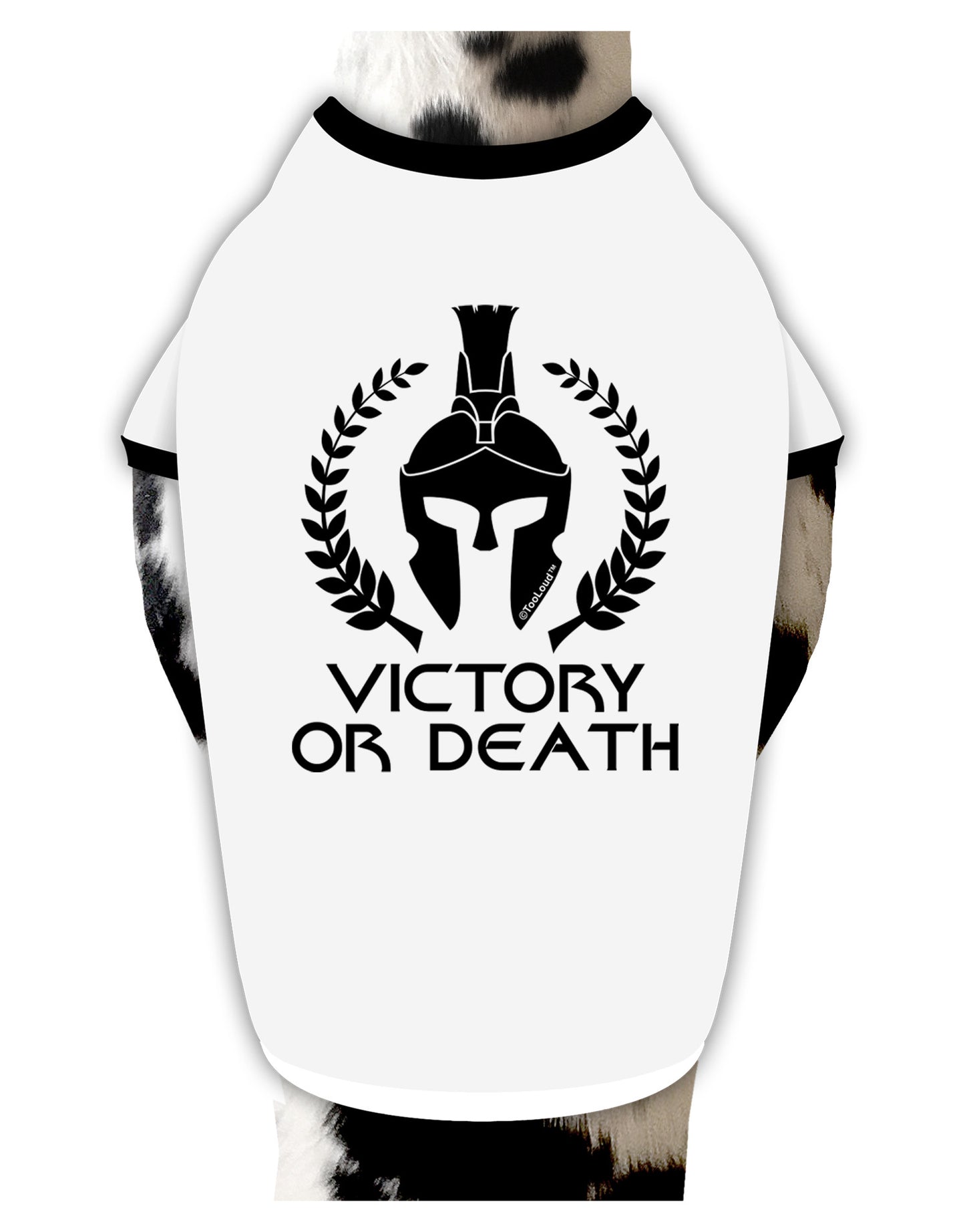 Spartan Victory Or Death Dog Shirt-Dog Shirt-TooLoud-White-with-Black-Small-Davson Sales