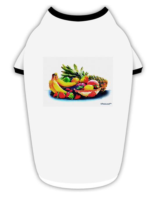 Watercolor Fruit Bowl 3 Stylish Cotton Dog Shirt-Dog Shirt-TooLoud-White-with-Black-Small-Davson Sales