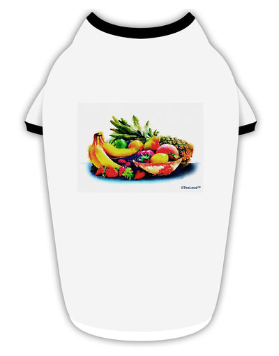 Watercolor Fruit Bowl 3 Stylish Cotton Dog Shirt-Dog Shirt-TooLoud-White-with-Black-Small-Davson Sales