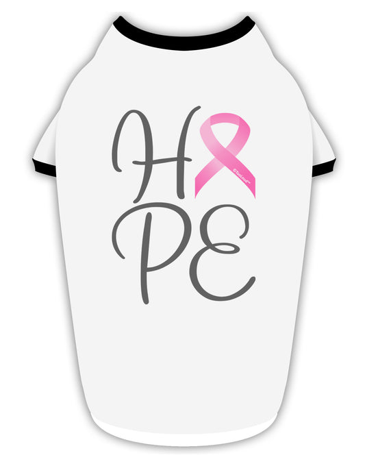 Hope - Breast Cancer Awareness Ribbon Stylish Cotton Dog Shirt-Dog Shirt-TooLoud-White-with-Black-Small-Davson Sales