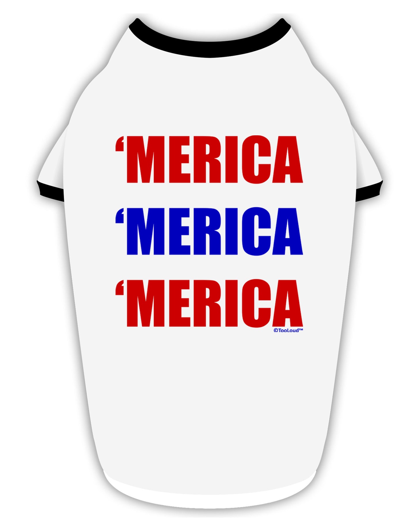 Merica Merica Merica - Red and Blue Stylish Cotton Dog Shirt-Dog Shirt-TooLoud-White-with-Black-Small-Davson Sales