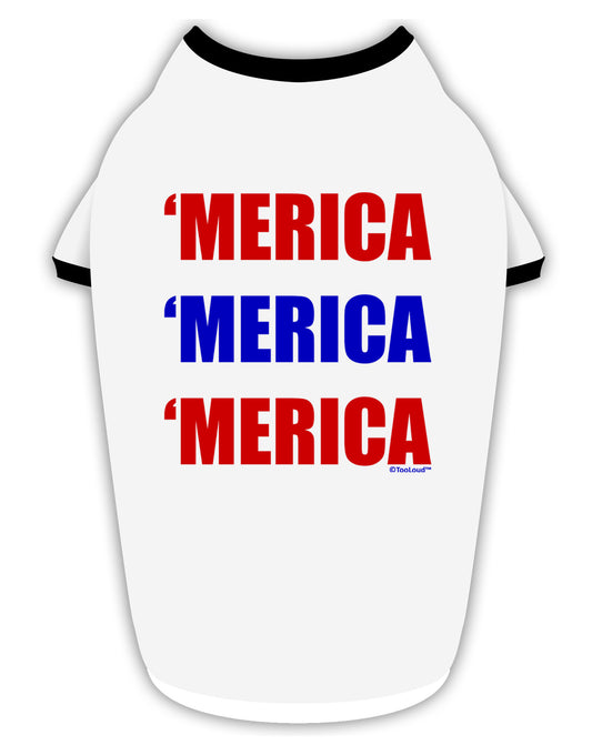 Merica Merica Merica - Red and Blue Stylish Cotton Dog Shirt-Dog Shirt-TooLoud-White-with-Black-Small-Davson Sales