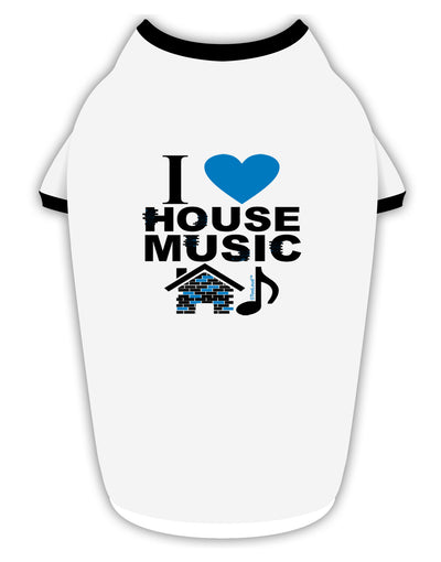 I Love House Blue Stylish Cotton Dog Shirt-Dog Shirt-TooLoud-White-with-Black-Small-Davson Sales