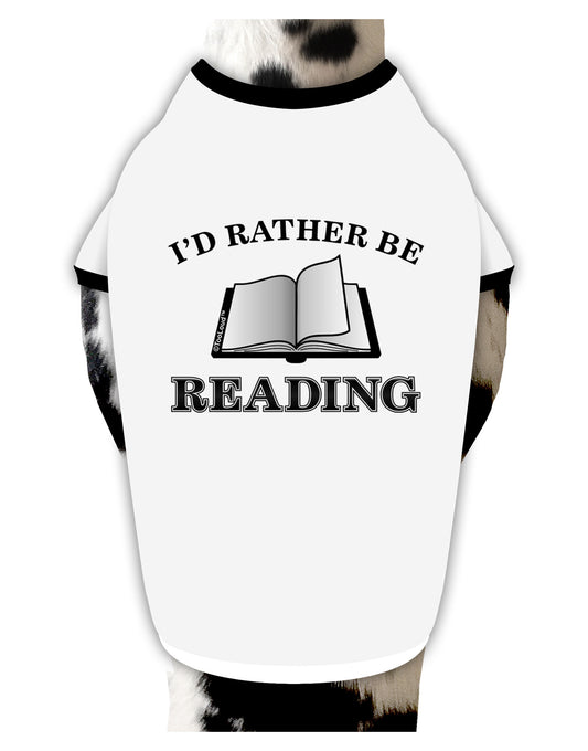 I'd Rather Be Reading Dog Shirt-Dog Shirt-TooLoud-White-with-Black-Small-Davson Sales