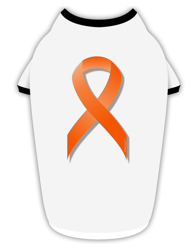 Leukemia Awareness Ribbon - Orange Stylish Cotton Dog Shirt-Dog Shirt-TooLoud-White-with-Black-Small-Davson Sales