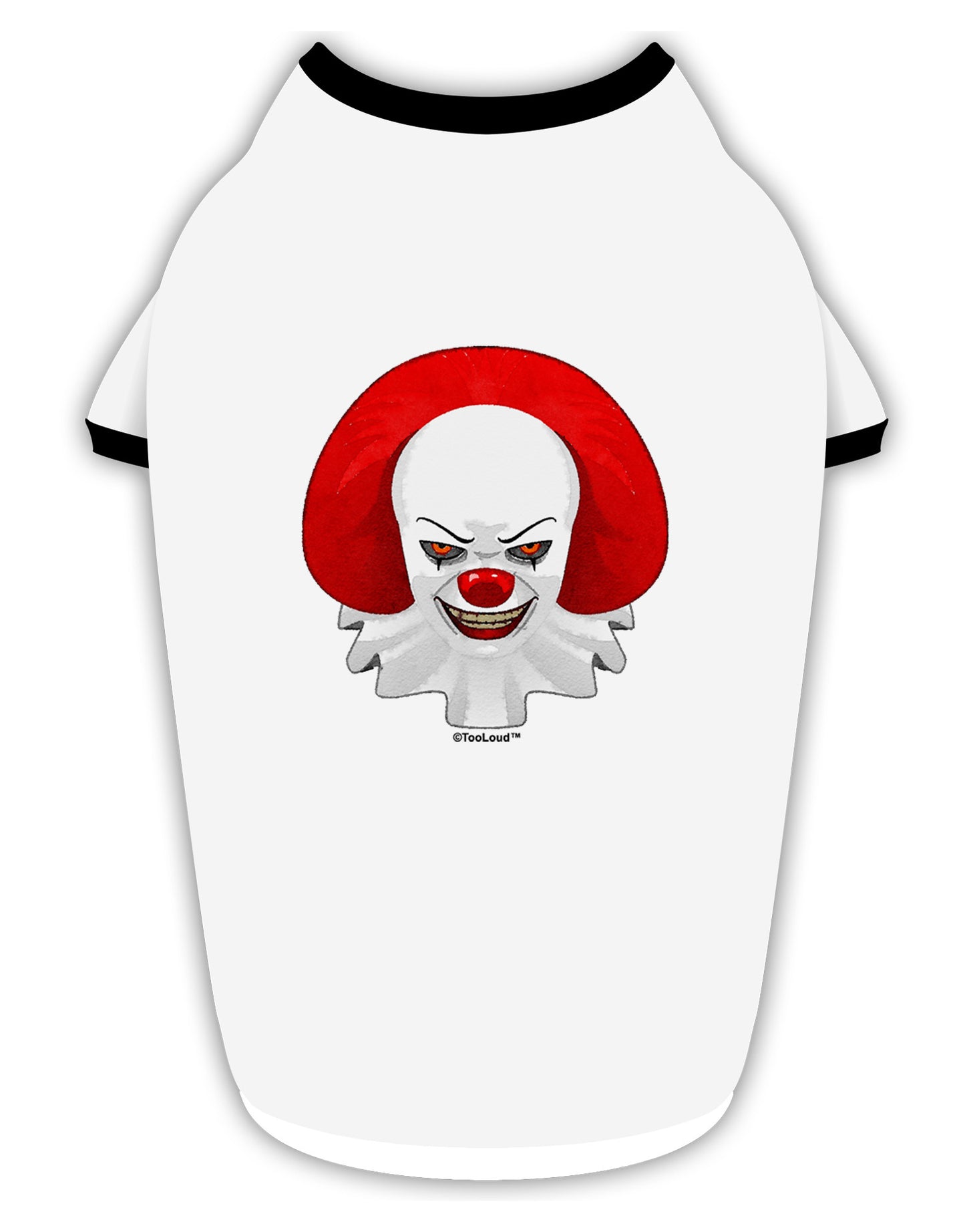 Scary Clown Watercolor Stylish Cotton Dog Shirt-Dog Shirt-TooLoud-White-with-Black-Small-Davson Sales