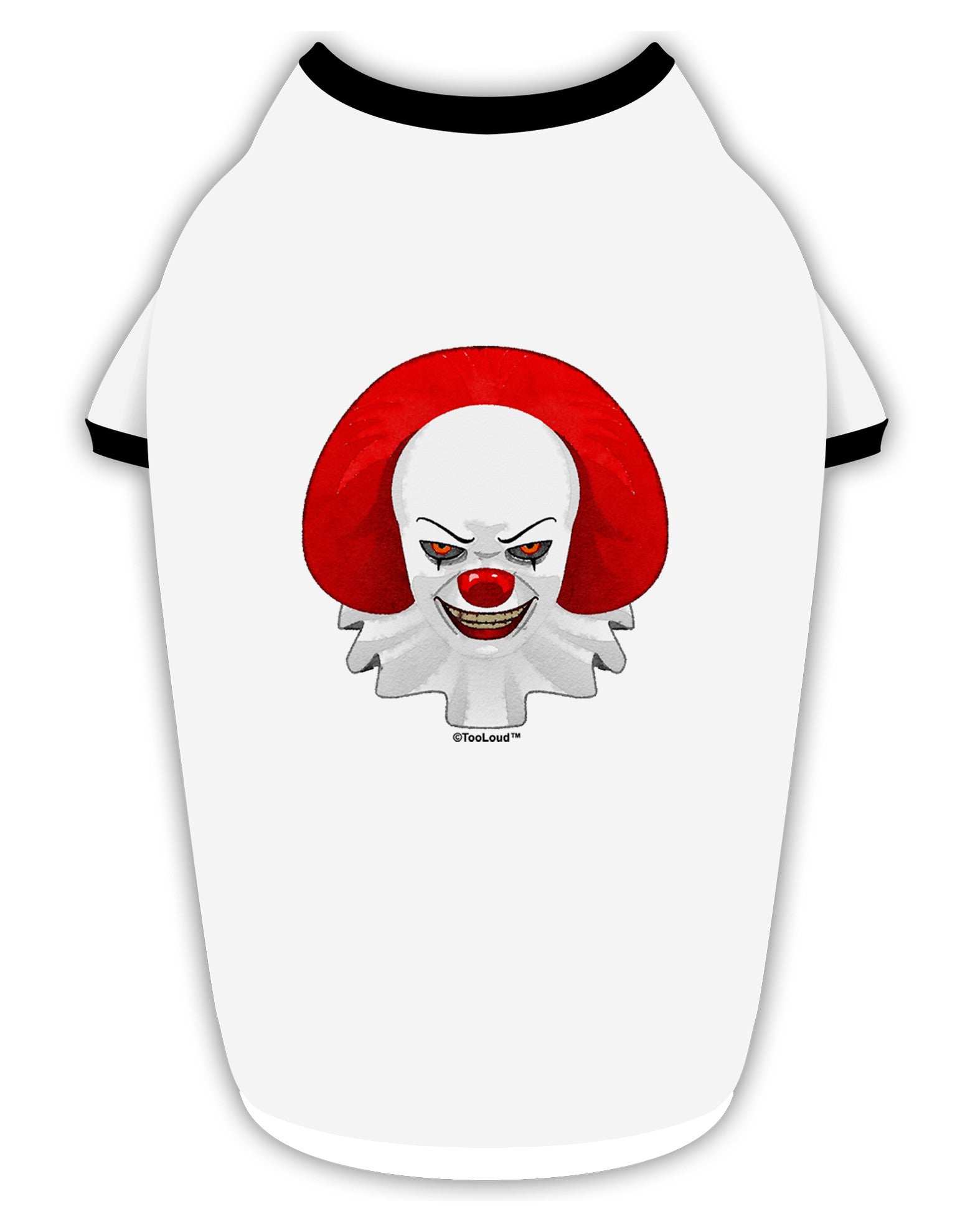 Scary Clown Watercolor Stylish Cotton Dog Shirt-Dog Shirt-TooLoud-White-with-Black-Small-Davson Sales
