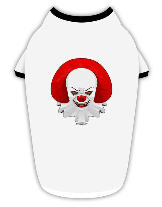 Scary Clown Watercolor Stylish Cotton Dog Shirt-Dog Shirt-TooLoud-White-with-Black-Small-Davson Sales