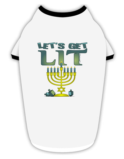 Let's Get Lit Menorah Stylish Cotton Dog Shirt-Dog Shirt-TooLoud-White-with-Black-Small-Davson Sales