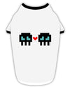 8-Bit Skull Love - Boy and Boy Stylish Cotton Dog Shirt-Dog Shirt-TooLoud-White-with-Black-Small-Davson Sales