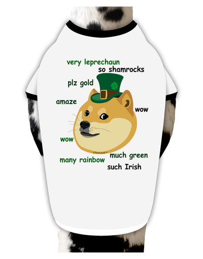 St Patricks Day Leprechaun Doge Dog Shirt-Dog Shirt-TooLoud-White-with-Black-Small-Davson Sales