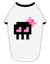Retro 8-Bit Skull with Pink Bow Stylish Cotton Dog Shirt-Dog Shirt-TooLoud-White-with-Black-Small-Davson Sales