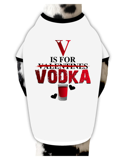 V Is For Vodka Stylish Cotton Dog Shirt-Dog Shirt-TooLoud-White-with-Black-Small-Davson Sales