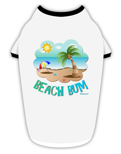 Fun Summer Beach Scene - Beach Bum Stylish Cotton Dog Shirt by TooLoud-Dog Shirt-TooLoud-White-with-Black-Small-Davson Sales