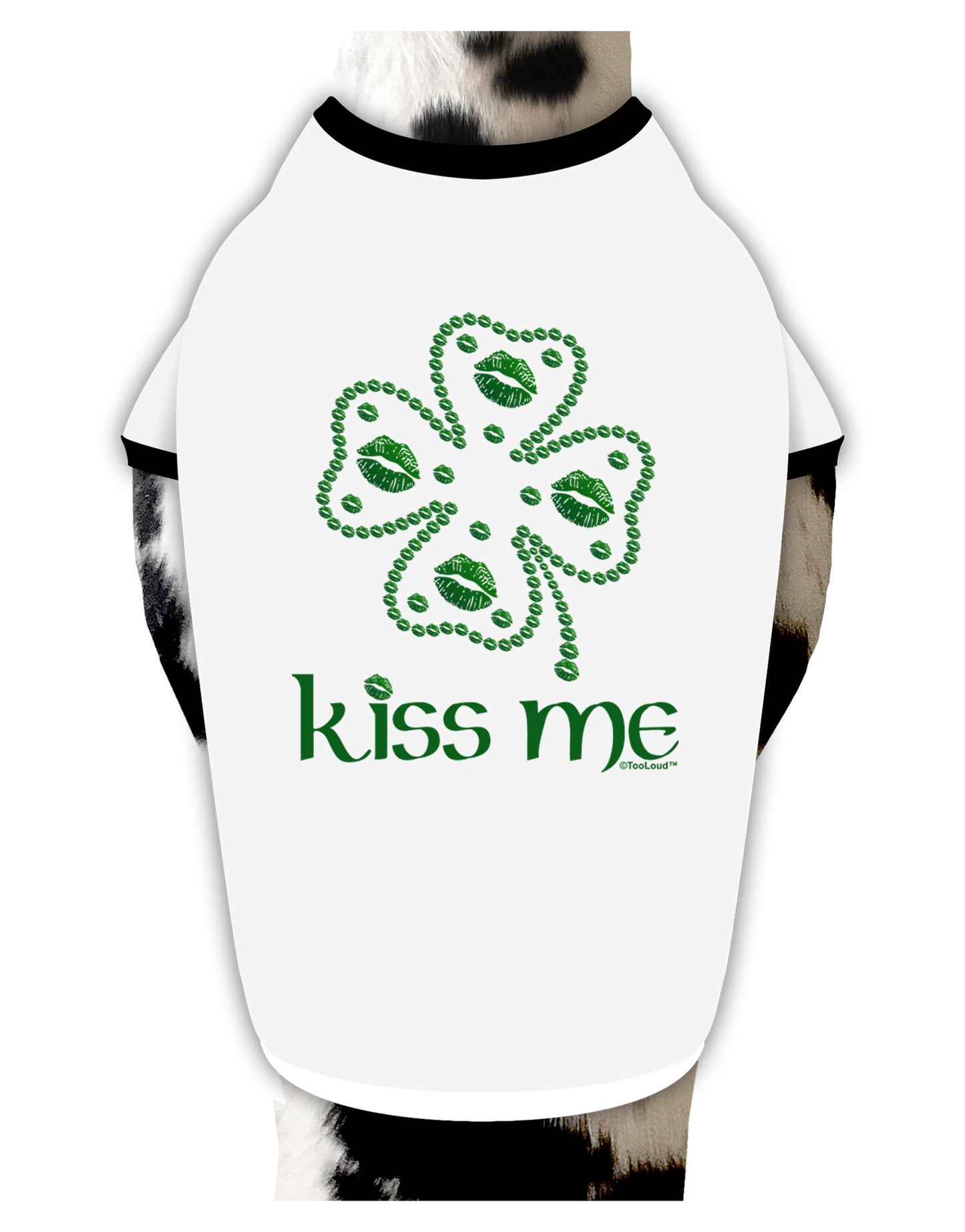 Kiss Me Clover Dog Shirt-Dog Shirt-TooLoud-White-with-Black-Small-Davson Sales