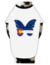 TooLoud Grunge Colorado Butterfly Flag Dog Shirt-Dog Shirt-TooLoud-White-with-Black-Small-Davson Sales