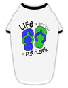 Life is Better in Flip Flops - Blue and Green Stylish Cotton Dog Shirt-Dog Shirt-TooLoud-White-with-Black-Small-Davson Sales