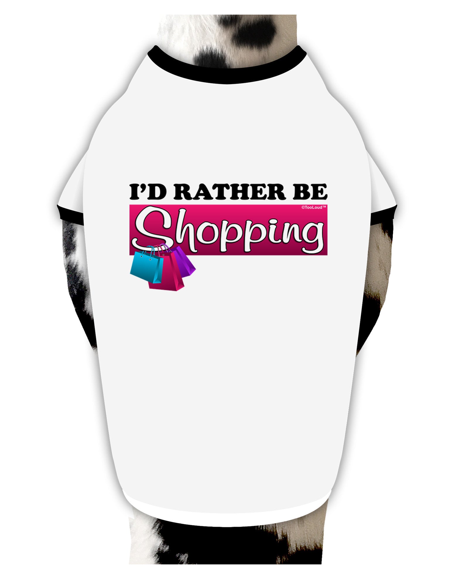 I'd Rather Be Shopping Dog Shirt-Dog Shirt-TooLoud-White-with-Black-Small-Davson Sales