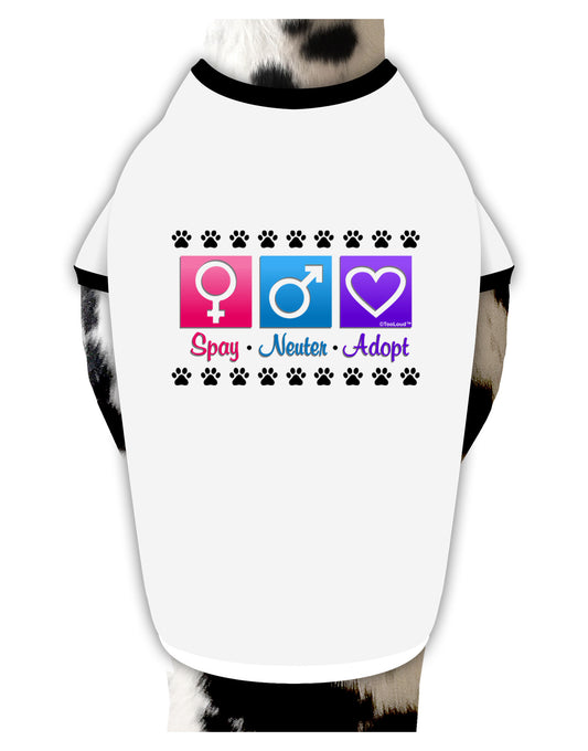 Spay Neuter Adopt Dog Shirt-Dog Shirt-TooLoud-White-with-Black-Small-Davson Sales