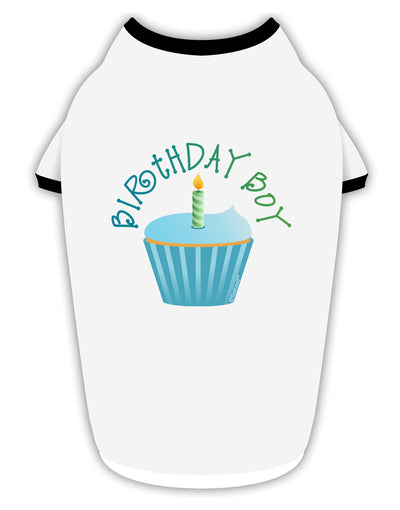 Birthday Boy - Candle Cupcake Stylish Cotton Dog Shirt by TooLoud-Dog Shirt-TooLoud-White-with-Black-Small-Davson Sales