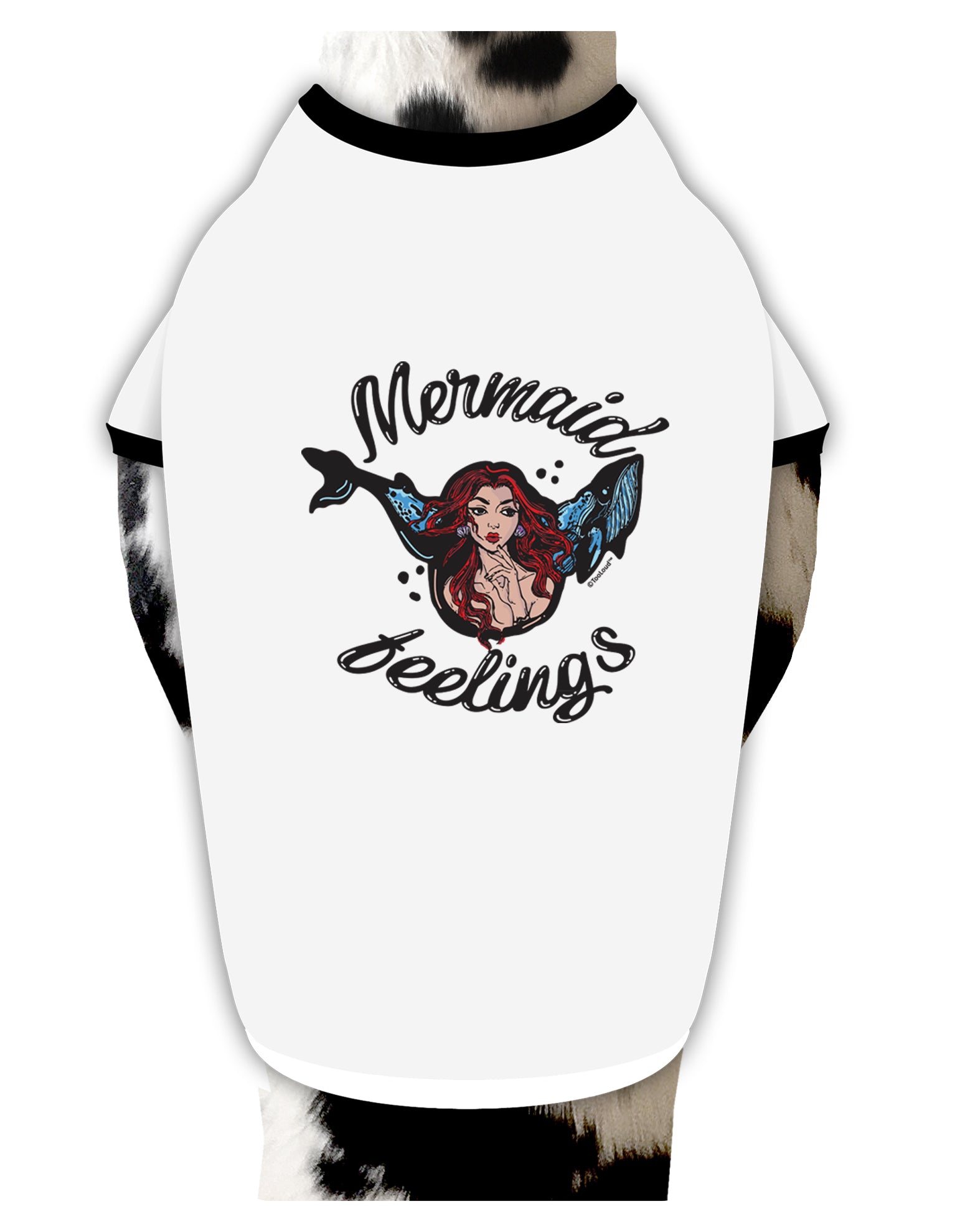 TooLoud Mermaid Feelings Dog Shirt-Dog Shirt-TooLoud-White-with-Black-Small-Davson Sales