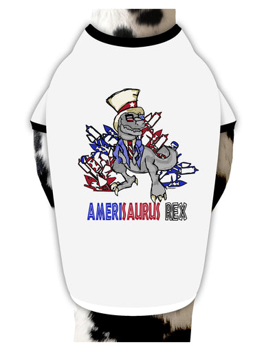 AMERISAURUS REX Dog Shirt White with Black XL Tooloud