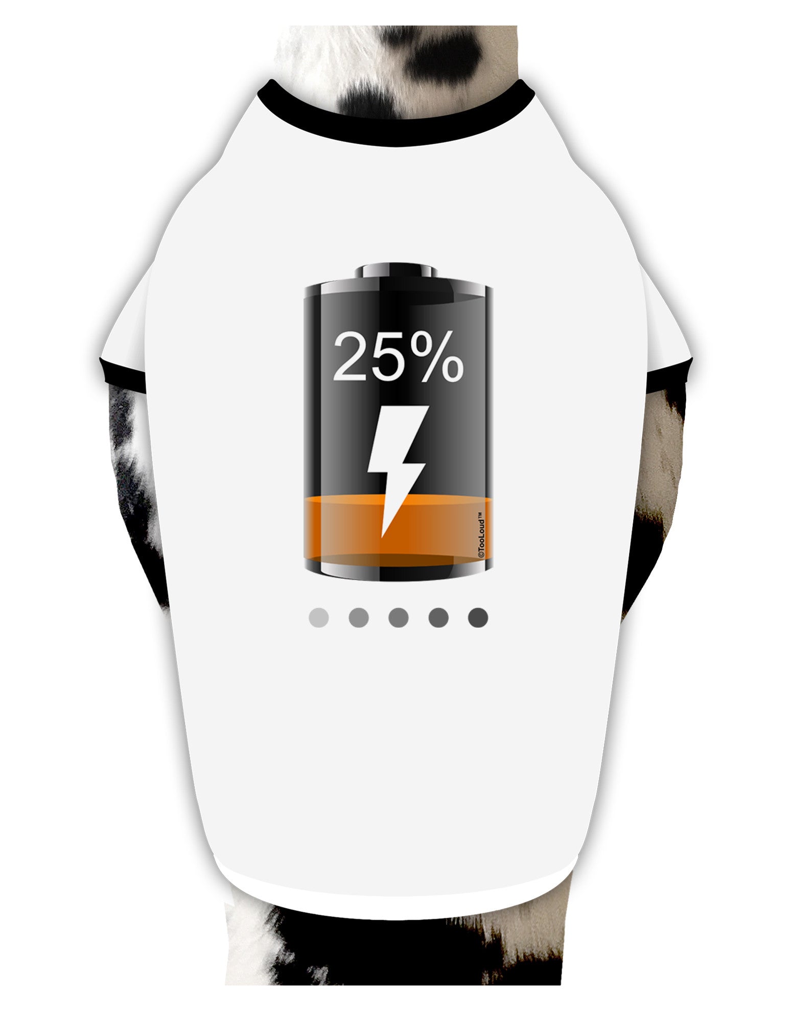 Low Energy 25 Percent Dog Shirt-Dog Shirt-TooLoud-White-with-Black-Small-Davson Sales