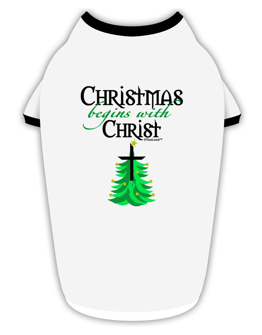 Begins With Christ Stylish Cotton Dog Shirt-Dog Shirt-TooLoud-White-with-Black-Small-Davson Sales