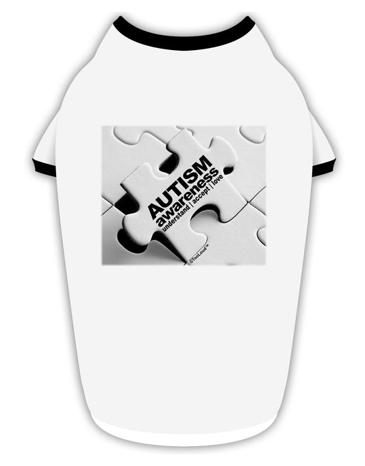 Autism Awareness - Puzzle Black & White Stylish Cotton Dog Shirt-Dog Shirt-TooLoud-White-with-Black-Small-Davson Sales