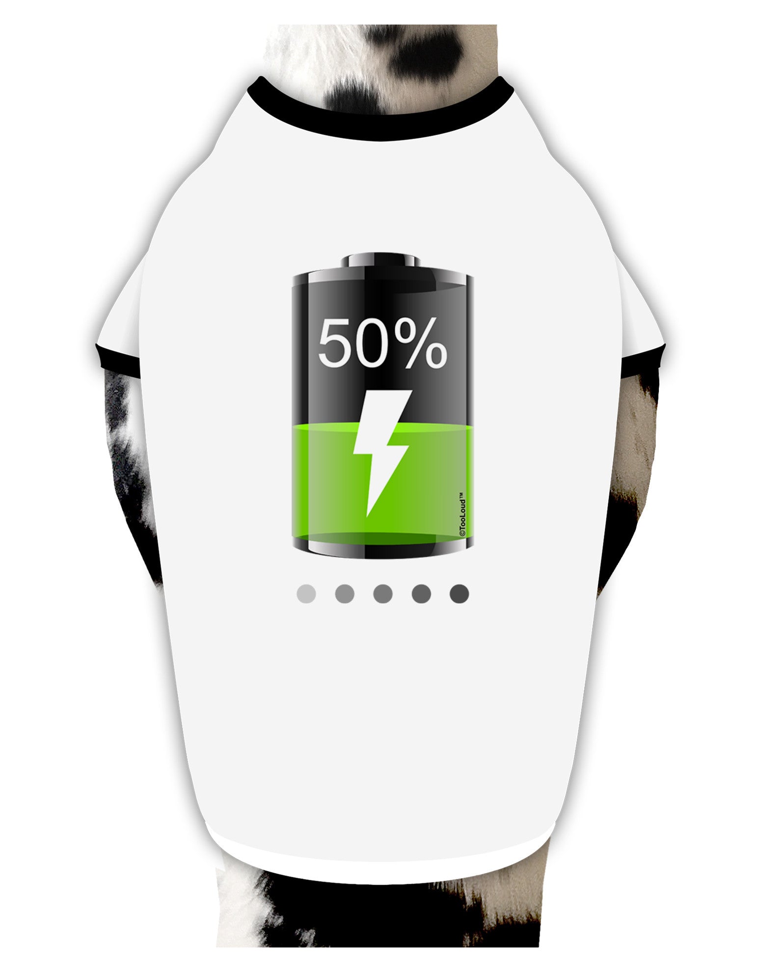 Half Energy 50 Percent Dog Shirt-Dog Shirt-TooLoud-White-with-Black-Small-Davson Sales