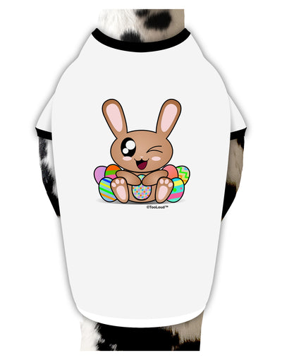 Cute Bunny with Eggs Dog Shirt-Dog Shirt-TooLoud-White-with-Black-Small-Davson Sales