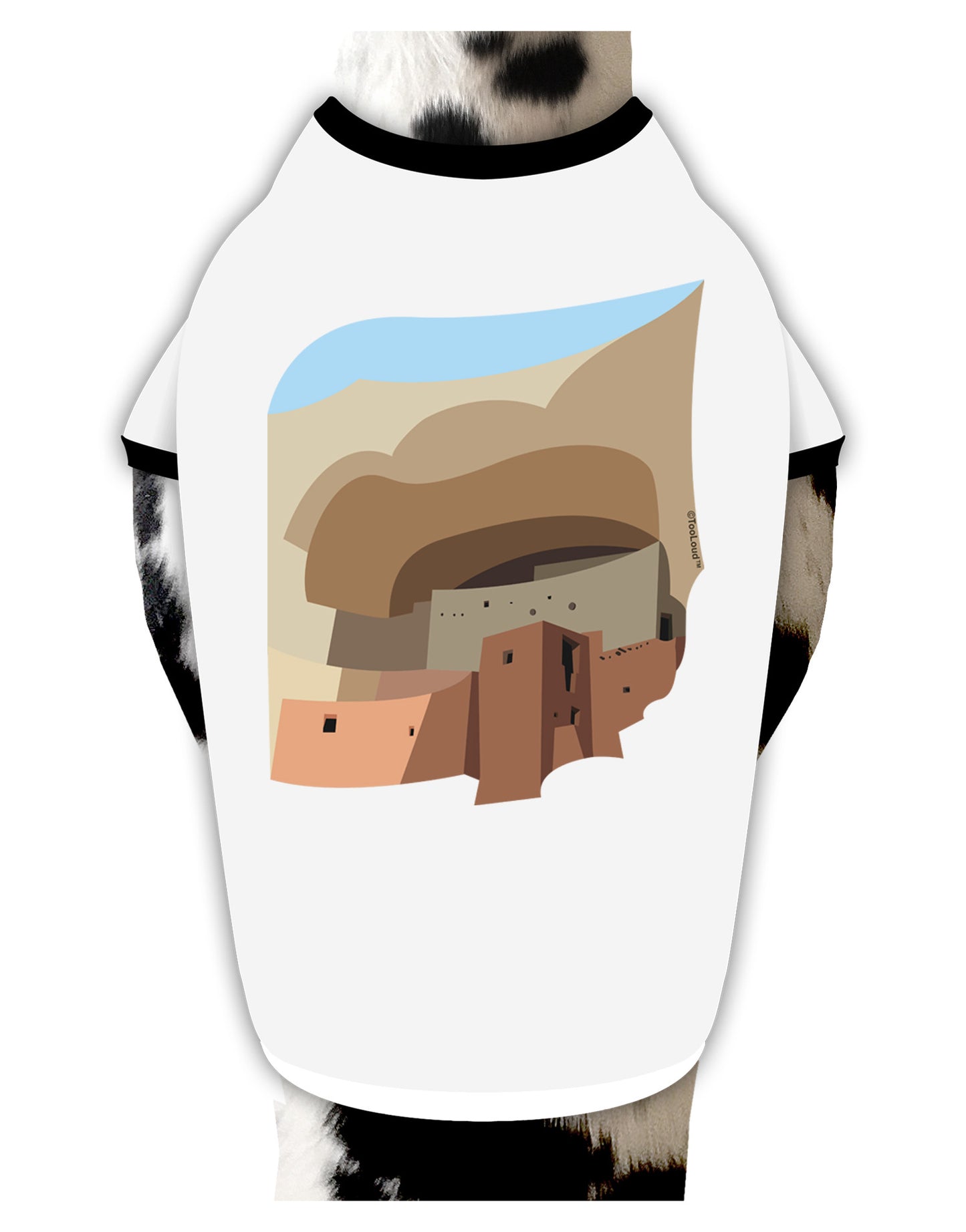 Montezuma Castle Artwork Dog Shirt-Dog Shirt-TooLoud-White-with-Black-Small-Davson Sales