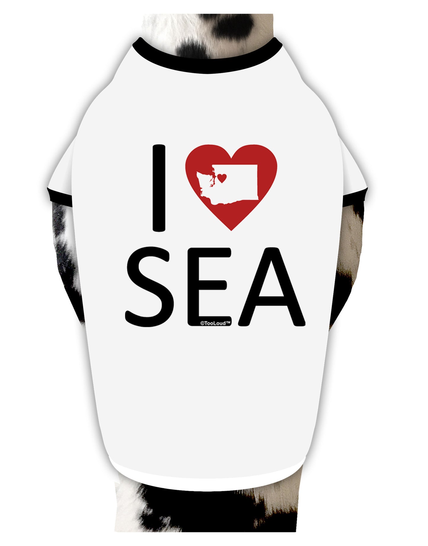 I Heart Seattle Dog Shirt-Dog Shirt-TooLoud-White-with-Black-Small-Davson Sales