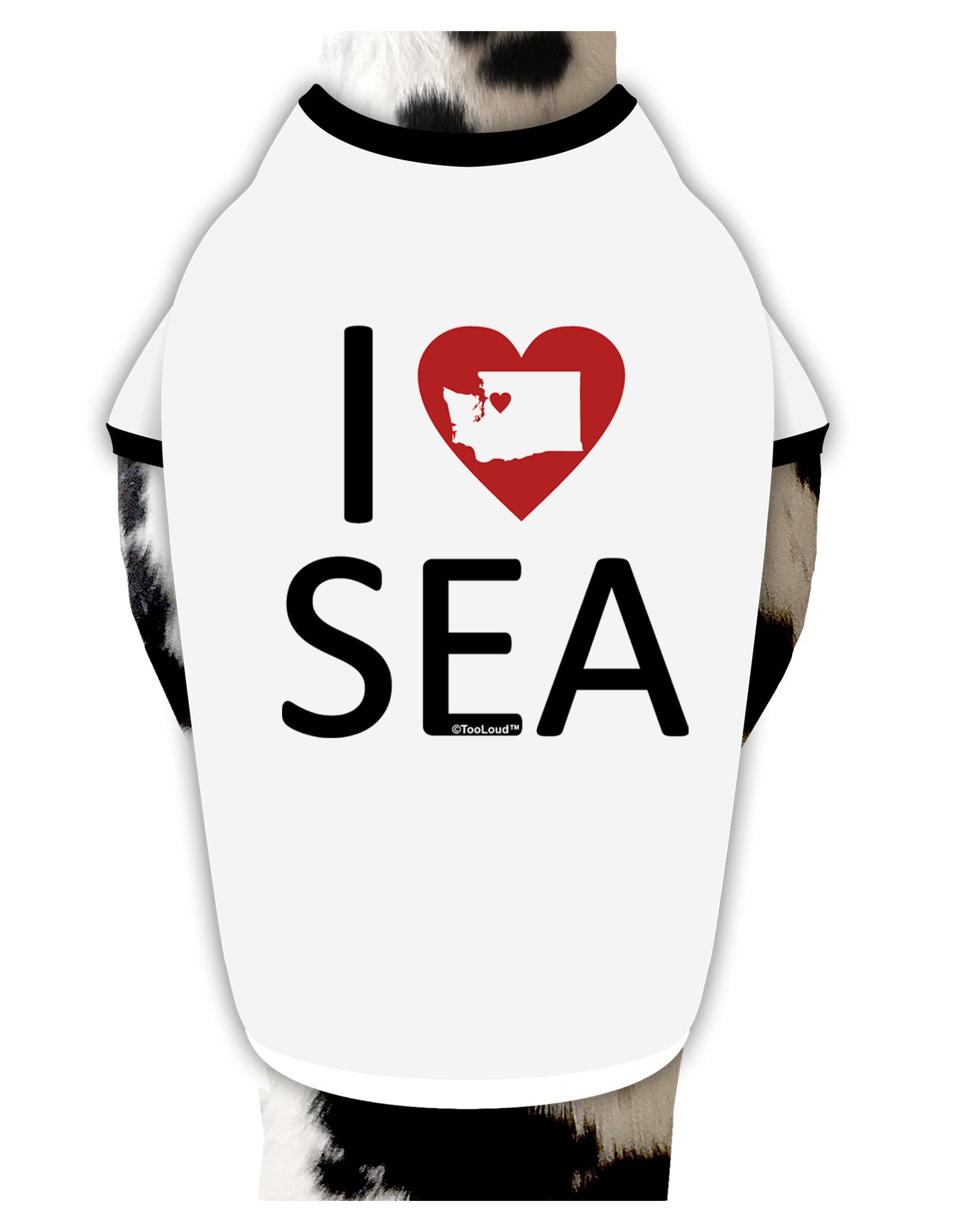 I Heart Seattle Dog Shirt-Dog Shirt-TooLoud-White-with-Black-Small-Davson Sales
