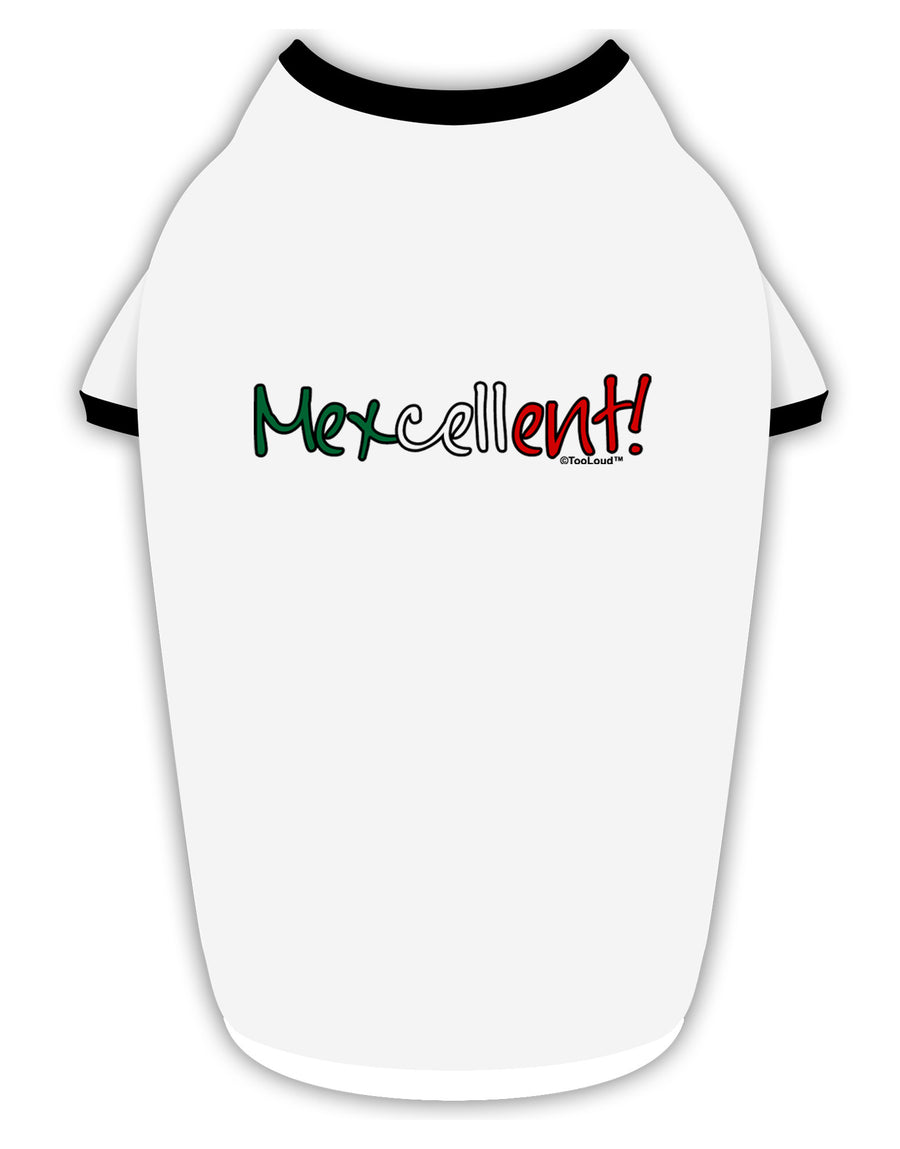 Mexcellent Flag Color - Cinco De Mayo Stylish Cotton Dog Shirt-Dog Shirt-TooLoud-White-with-Black-Small-Davson Sales