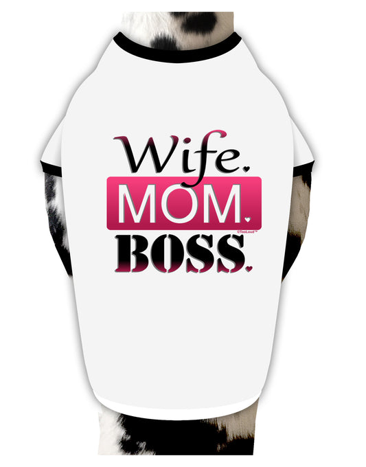 Wife Mom Boss Dog Shirt-Dog Shirt-TooLoud-White-with-Black-Small-Davson Sales