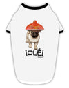 Pug Dog with Pink Sombrero - Ole Stylish Cotton Dog Shirt by TooLoud-Dog Shirt-TooLoud-White-with-Black-Small-Davson Sales