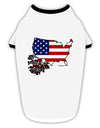 American Roots Design - American Flag Stylish Cotton Dog Shirt by TooLoud-Dog Shirt-TooLoud-White-with-Black-Small-Davson Sales