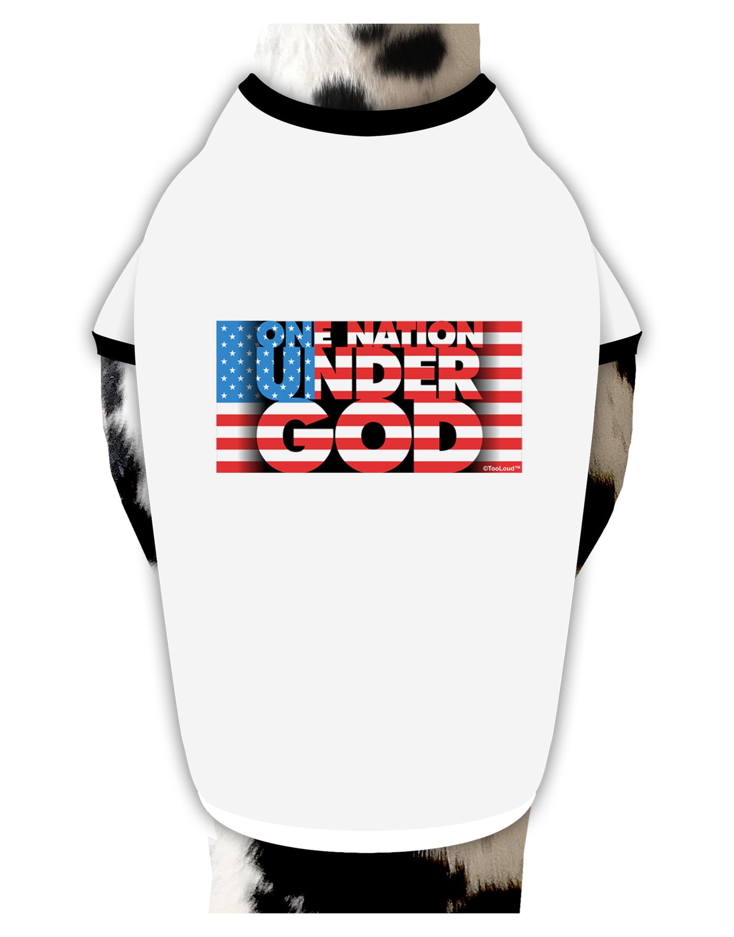 One Nation Under God Dog Shirt-Dog Shirt-TooLoud-White-with-Black-Small-Davson Sales